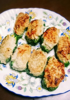 肉も外れにくい、粉も不要ピーマン肉詰め-レシピのメイン写真