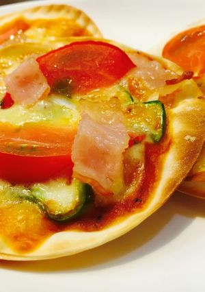 ♡2枚重ねで♡餃子の皮ピザ♡子どもに☆-レシピのメイン写真