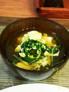 ((簡単!水菜と卵のお吸い物))-レシピのメイン写真
