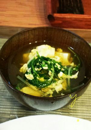 ((簡単!水菜と卵のお吸い物))-レシピのメイン写真