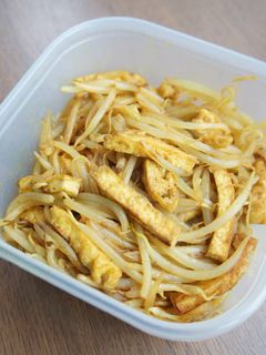もやしと油揚げのカレー味ポン炒め-レシピのメイン写真