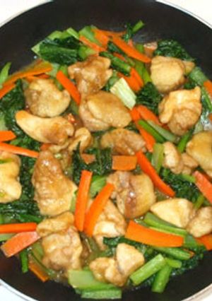 小松菜鶏肉の炒め物♪簡単ホイコーローたれ-レシピのメイン写真