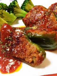 お弁当に♬ナポリタン味*ピーマンの肉詰め-レシピのメイン写真