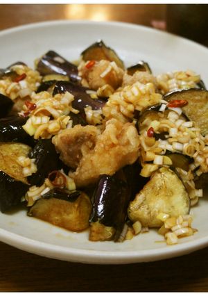 茄子と鶏肉のねぎソースかけ-レシピのメイン写真