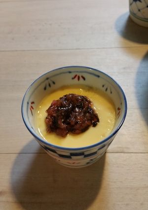 余っただし汁で梅のせ冷たい茶碗蒸し-レシピのメイン写真