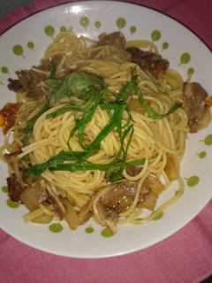 梅干しでさっぱり☆豚こまの和風パスタ-レシピのメイン写真