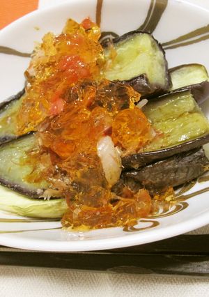 焼きナスの梅ゼリーのせ-レシピのメイン写真