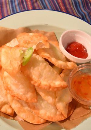 鶏胸肉&アスパラチーズの揚げ餃子☆-レシピのメイン写真