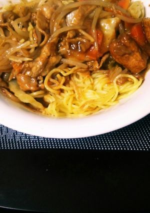 カレーの残りであんかけ固焼きそば-レシピのメイン写真
