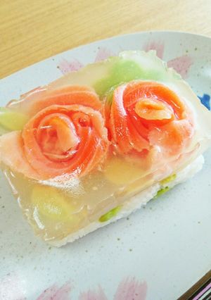 塩レモンでさっぱり味☆押し寿司ゼリー乗せ-レシピのメイン写真