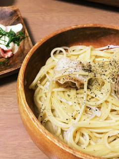 ベビーホタテとしらすのクリームパスタ-レシピのメイン写真
