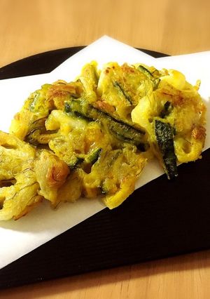 茎わかめとカボチャの梅肉入りおやき-レシピのメイン写真