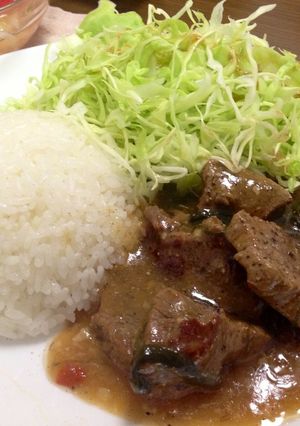 ワンプレート☆牛の甘辛角煮丼-レシピのメイン写真