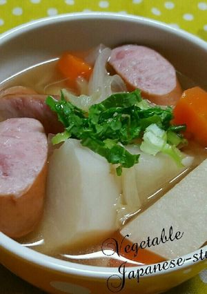 野菜とウインナーの具だくさん和風スープ✨-レシピのメイン写真