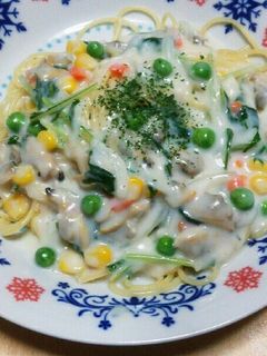 あさりと野菜のクリームパスタ-レシピのメイン写真
