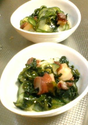 残り物で★タコとわかめときゅうりの酢の物-レシピのメイン写真