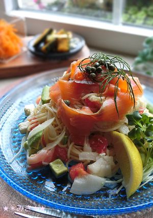 アボカドとサーモンの冷製パスタ☆-レシピのメイン写真