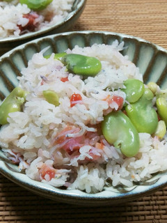 そら豆としらす入り梅ごはん-レシピのメイン写真