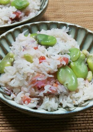 そら豆としらす入り梅ごはん-レシピのメイン写真