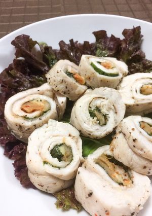 低糖質 鶏胸肉の大葉キムチチーズロール-レシピのメイン写真