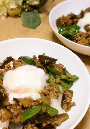 ぱぱっと！ひき肉と茄子の丼-レシピのメイン写真