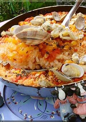 【フライパンで作る】トマト味あさりご飯-レシピのメイン写真