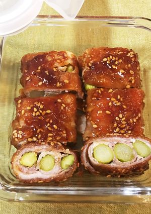 アスパラの豚肉巻き♡焼肉のタレ&ごま-レシピのメイン写真