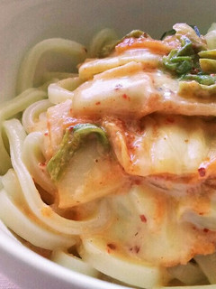 キムチーズクリームうどん-レシピのメイン写真