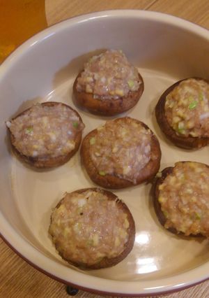 椎茸の豆腐入り肉詰め-レシピのメイン写真
