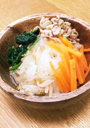 レンジdeチン♪簡単幼児食ビビンバ風丼-レシピのメイン写真