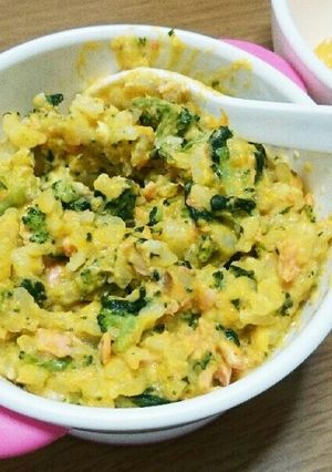 鮭と色々野菜のなんちゃってチーズリゾット-レシピのメイン写真
