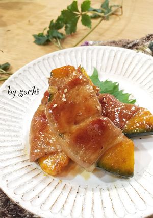 お弁当に！かぼちゃの肉巻き☆照り焼き味-レシピのメイン写真