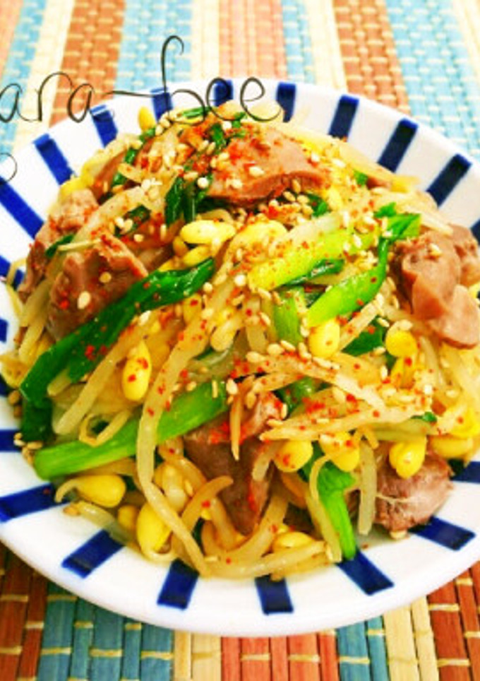 悶絶酒の供♡砂肝と豆もやしとニラのナムル-レシピのメイン写真