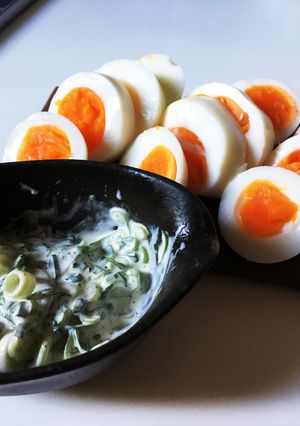簡単ゆで卵ネギマヨソース-レシピのメイン写真
