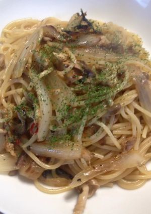 朝食の残り、焼塩鯖でサバロンチーノ-レシピのメイン写真