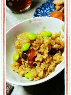 ブリ大根の煮汁で炊き込みご飯!-レシピのメイン写真