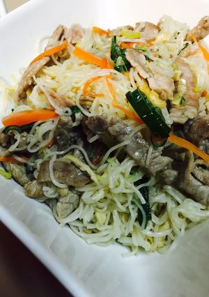 豚もも肉たっぷりのそうめんチャンプルー-レシピのメイン写真