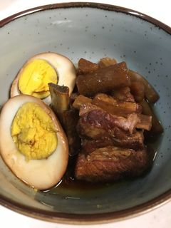 バラ肉スペアリブと玉子とゴボウの煮付け-レシピのメイン写真