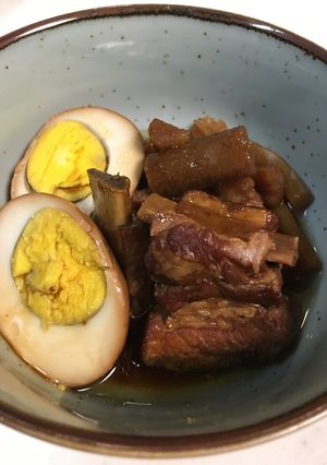 バラ肉スペアリブと玉子とゴボウの煮付け-レシピのメイン写真