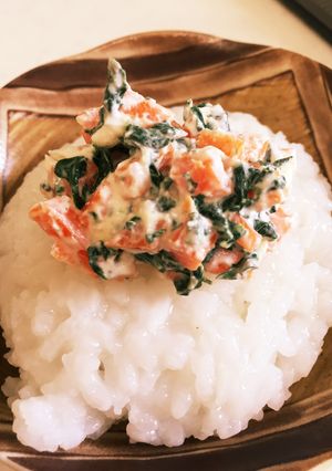 ほうれん草と人参のチーズ和え 離乳食後期-レシピのメイン写真