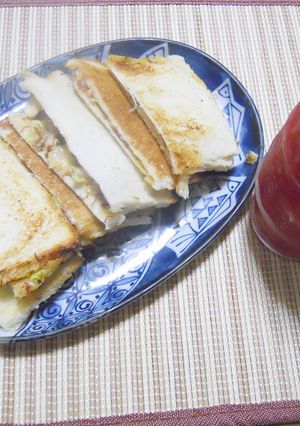 コンビーフとキャベツのホットサンド-レシピのメイン写真