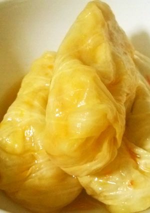 ピリ辛甘酢味の餃子ロールキャベツ-レシピのメイン写真