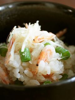 桜えびととれたていんげんの炊き込みごはん-レシピのメイン写真