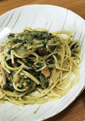 鮭とほうれん草のクリームパスタ-レシピのメイン写真