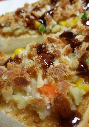 食パン１枚！ポテサラ*焼コロッケトースト-レシピのメイン写真