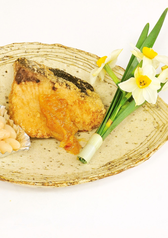 ブリのから揚げ梅みそかけ【学校給食】-レシピのメイン写真