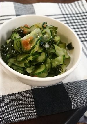 きゅうりとワカメの酢の物【梅和え】-レシピのメイン写真