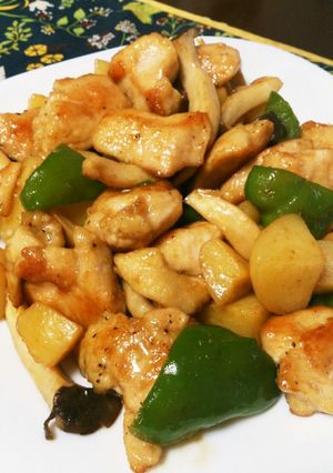 鶏胸じゃが芋エリンギピーマンのうま炒め-レシピのメイン写真