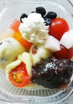 黒豆、金時豆の豆腐白玉ポンチ-レシピのメイン写真