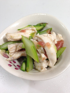 鶏肉とアスパラの梅肉和え-レシピのメイン写真